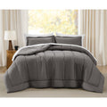 Brooklyn Loom Oversized Cotton Percale Grey King 3 Piece Comforter Set, Solid Color Themed, OekoTEX Certified Confidence