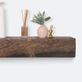 Fireplace Mantel, Rustic, Shelf, Floating Mantle, Real Wood, Beam, URBANDI (Dark Brown, 48Lx6Hx8D)