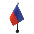 Liechtenstein Table Flag 4' X 6' - Landtag Desk Flag 15 X 10 Cm - Black Plastic Stick And Base - Az Flag