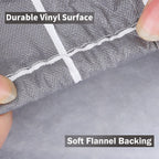 Spotjoy Rectangle Tablecloth, Elastic Fitted Flannel Backed Plastic Table Covers For 4Ft Table, Waterproof Wipeable Vinyl Tablec