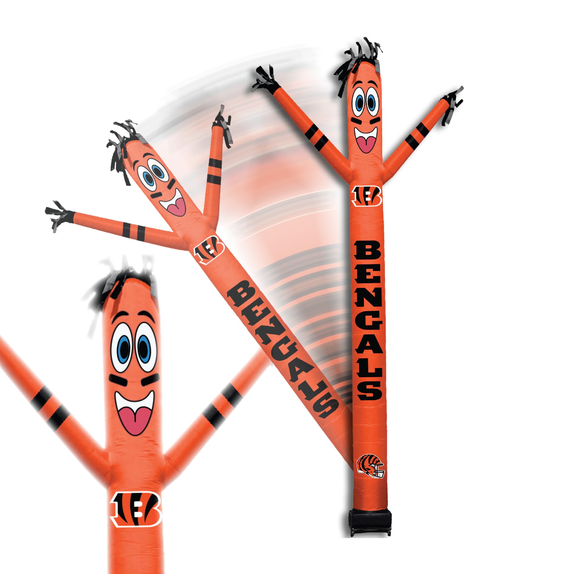 Sporticulture Football Cincinnati Bengals Wacky Waving Inflatable Tube Guy with LED Lights & Built-in Blower - 6 x 36 x 96 NFL I
