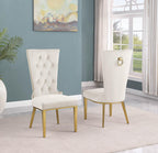 Best Quality Furniture SC330-337 Dining Chairs, Cream/Gold