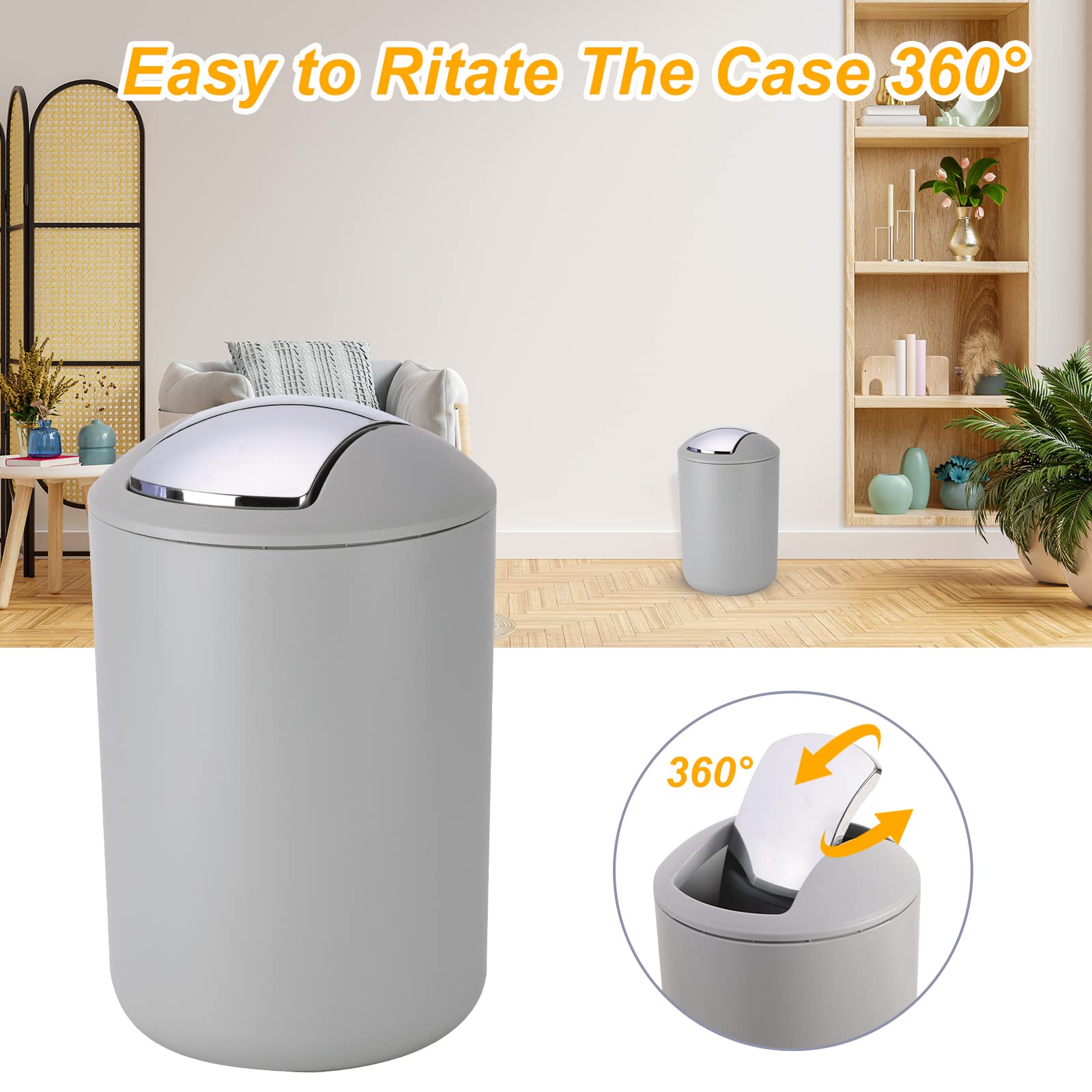 Fixwal Bathroom Accessories, 8 Piece Bathroom Accessories Set With Trash Can, Toothbrush Holder And Cup, Soap Dispenser And Dish