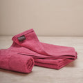 PURE HOME + LIVING Set of 4 Dark Pink Cotton Hand Towels