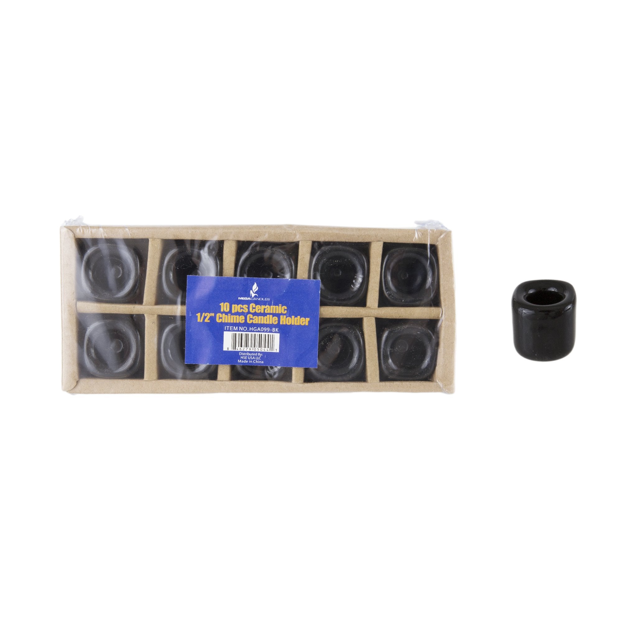 Mega Candles 10 pcs Black Ceramic Chime Ritual Spell Candle Holders, Great for Casting Chimes, Rituals, Spells, Vigil, Witchcraf