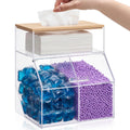 Juexica 3 in 1 Acrylic Laundry Containers for Organizing with Bamboo Lid