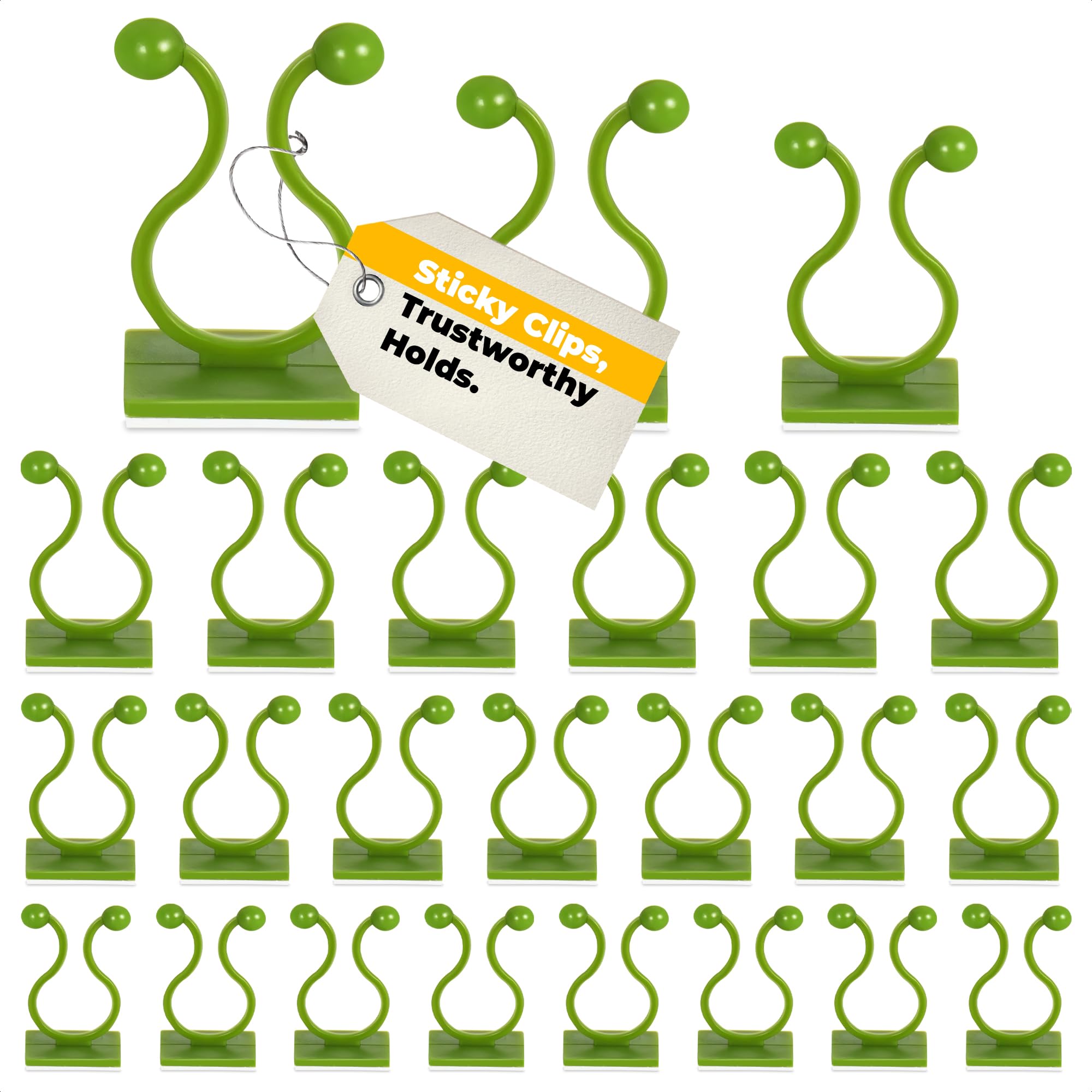 Wall Plant Clips For Climbing Plants - 110Pcs Green Vine Plant Support Plastic Clips Plant Accessories Self Adhesive Clips For H
