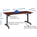 Lorell, LLR60735, Mobile Folding Training Table, 1 Each