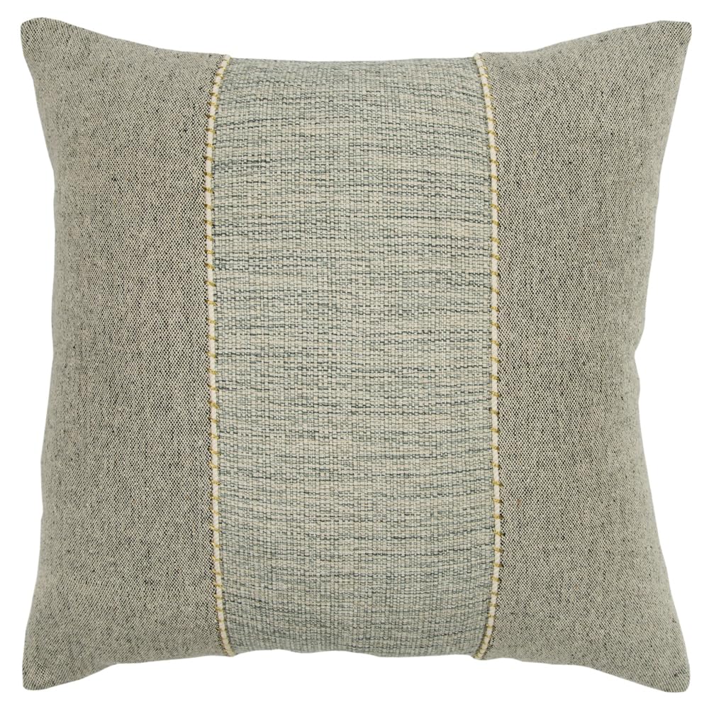 Rizzy Home Donny Osmond Color Block 20&quot; X 20&quot; Down Pillow With Cotton Cover-Light Gray