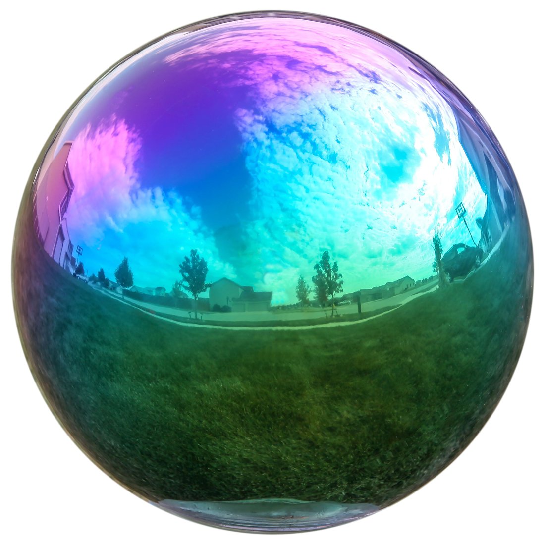 Lily'S Home Gazing Globe Mirror Ball In Rainbow Stainless Steel - 10 Inch