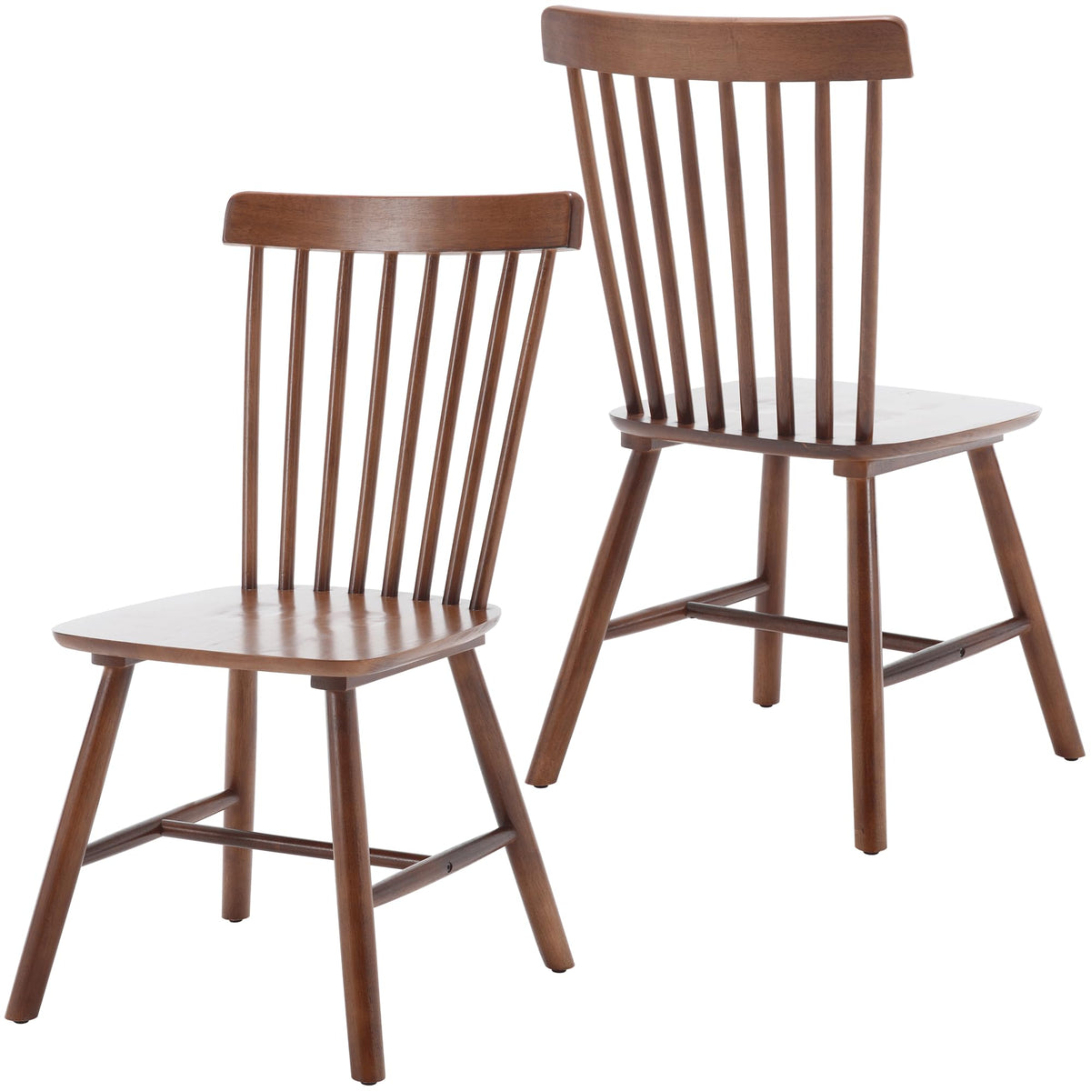 Dm Furniture Windsor Dining Chairs Set Of 2, French Country Solid Wood Side Chair With Spindle Back, Farmhouse Oak Chair For Hom