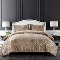 Sunshine Nicole Metallic Print Comforter Set, Distressed Velvet Face With Metallic Print And Brushed Solid Microfiber Reverse, W
