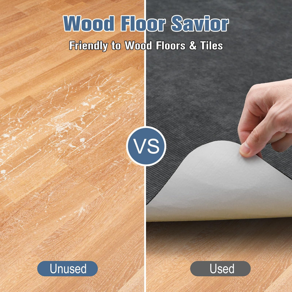 Placoot Desk Chair Mat For Hardwood Floor Corduroy Surface 55'X35' Office Chair Mat For Rolling Chairs,Large Anti-Slip Backing Under Desk Low-Pile Office Rug Floor Mat For Office/Home