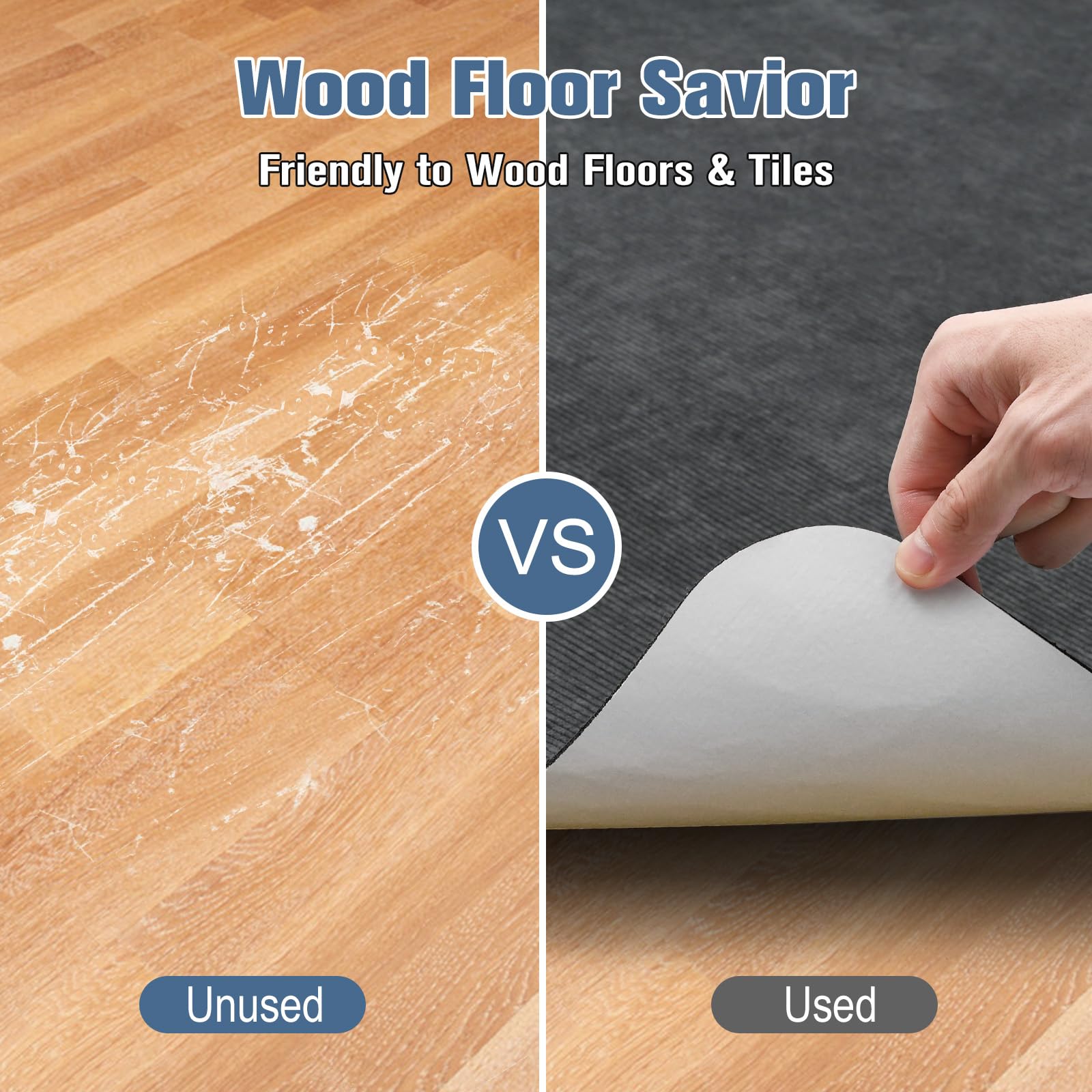 Placoot Desk Chair Mat For Hardwood Floor Corduroy Surface 55'X35' Office Chair Mat For Rolling Chairs,Large Anti-Slip Backing Under Desk Low-Pile Office Rug Floor Mat For Office/Home
