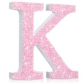Qunclay 5.7 Inch Pink Crystal Diamond Letters Crushed Diamond Decorations Glitter Letter Hanging Letters with Screws and Hooks R