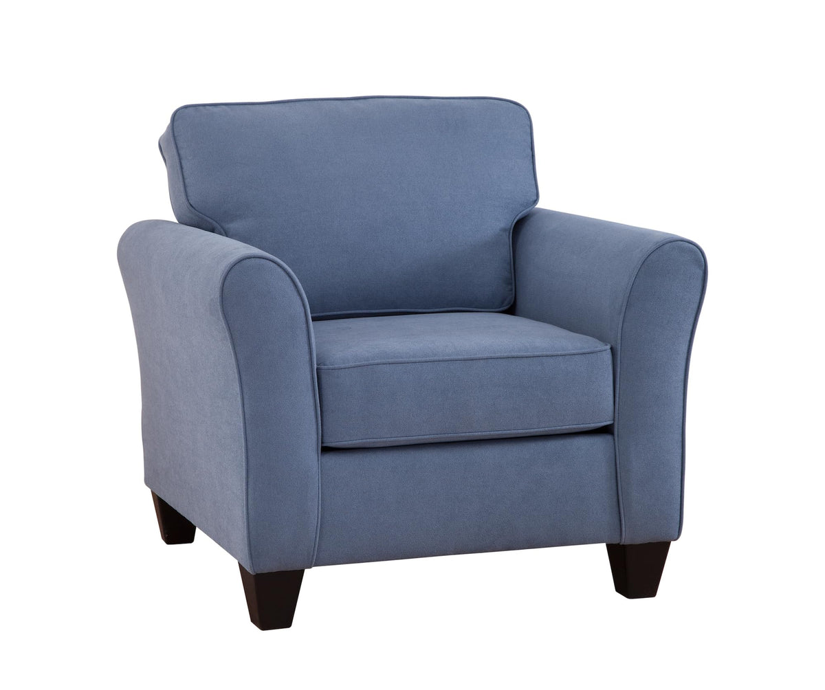 American Furniture Classics Model 8-030-A385V5 Transitional Flared Arm Blue Upholstered Chair