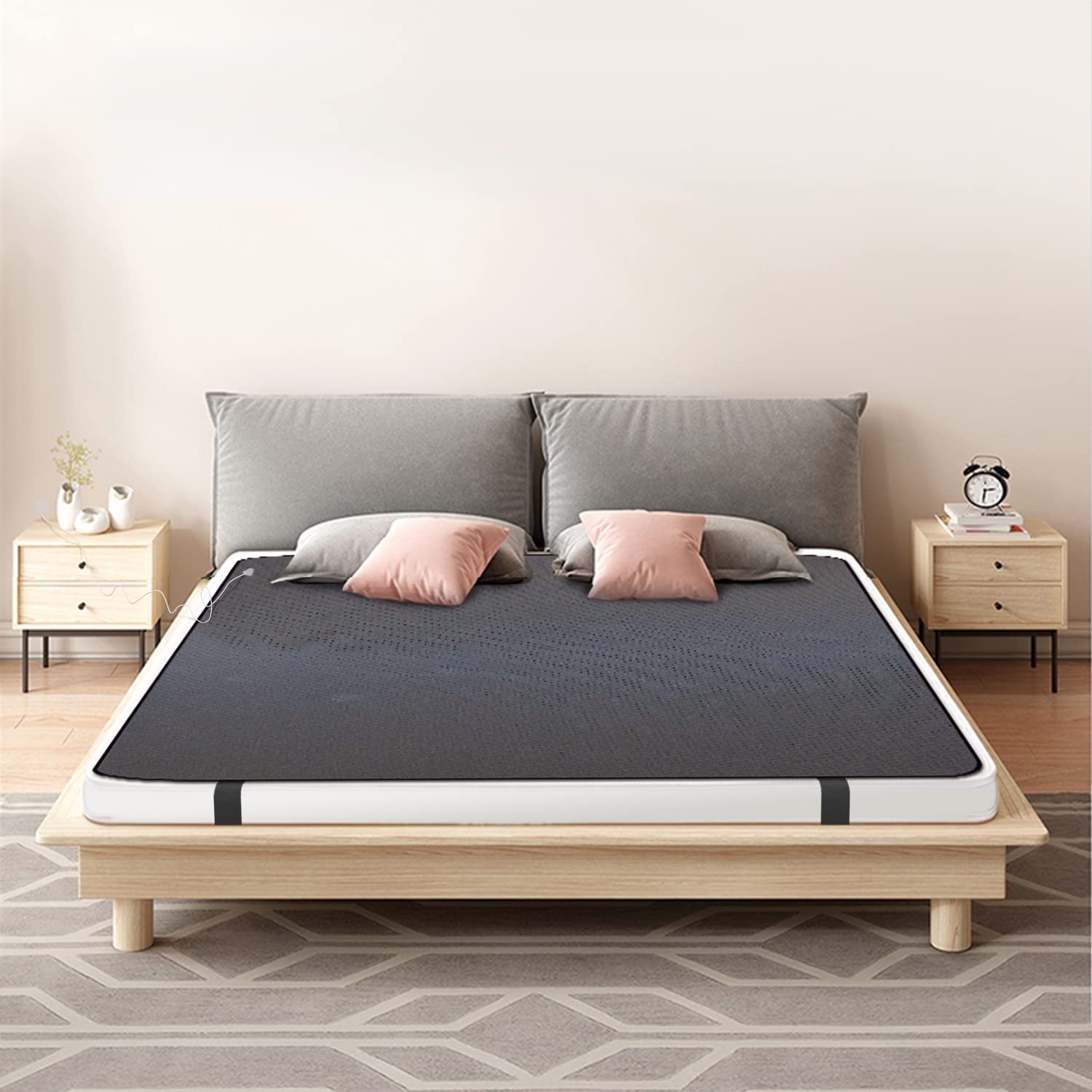 Grounding Mat, Grounding Sleep Mat Grounding Mat For Bed, 100% Conductive Carbon Leatherette Therapy Mat With Cord, Grounding Sl