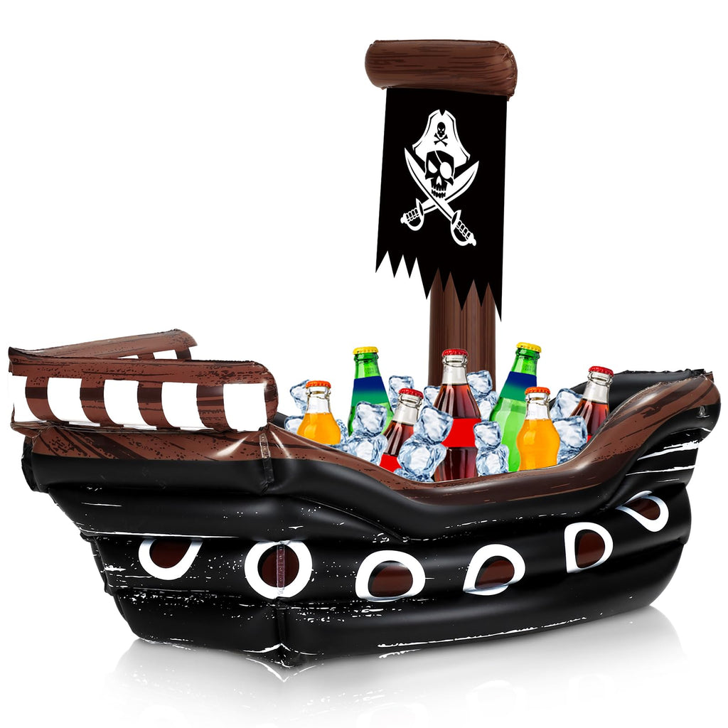 Halloween Inflatable Pirate Cooler Inflatable Serving Bar Food Container Drink Cooler Inflatable Drink Holder Pool for Halloween