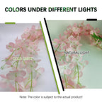 Light Pink Artificial Wisteria Flower Vines, 3.77 Feet Light Pink Wisteria Hanging Flowers Garland, 5 Pack Fake Light Pink Wiste