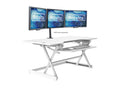 Rocelco 46 Large Height Adjustable Standing Desk Converter - Quick Sit Stand Up Triple Monitor Riser - Gas Spring Assist Compute
