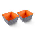 Three by Three Seattle Tapered Felt Storage Bins 2Pack 7x7 Charcoal/Orange
