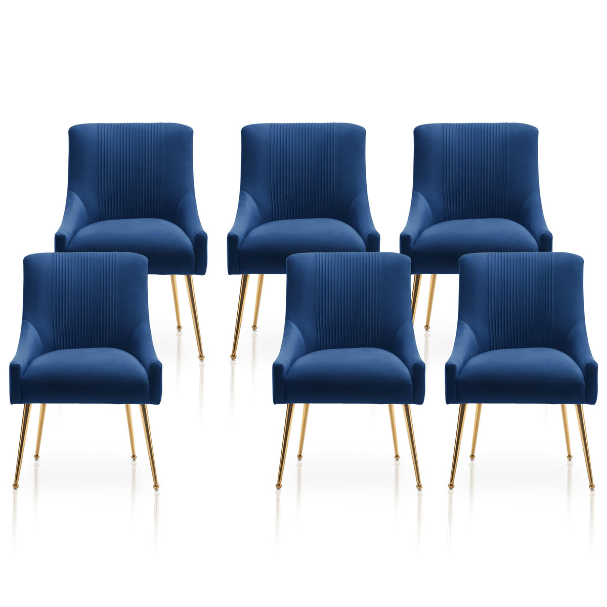 Dining Chairs,Modern Living Room Chairs, Velvet Upholstered Dining Room Chairs With Gold Legs,Tufted Accent Chair Set Of 6 For R