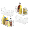 iDesign Plastic Condiment Organizer with Handles, Set of 4, Clear