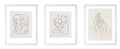 Poster Master 3-Piece Vintage Abstract Figures Poster - Retro Line Drawing Print - Line Art - Gift for Men, Women, Lovers - Mini