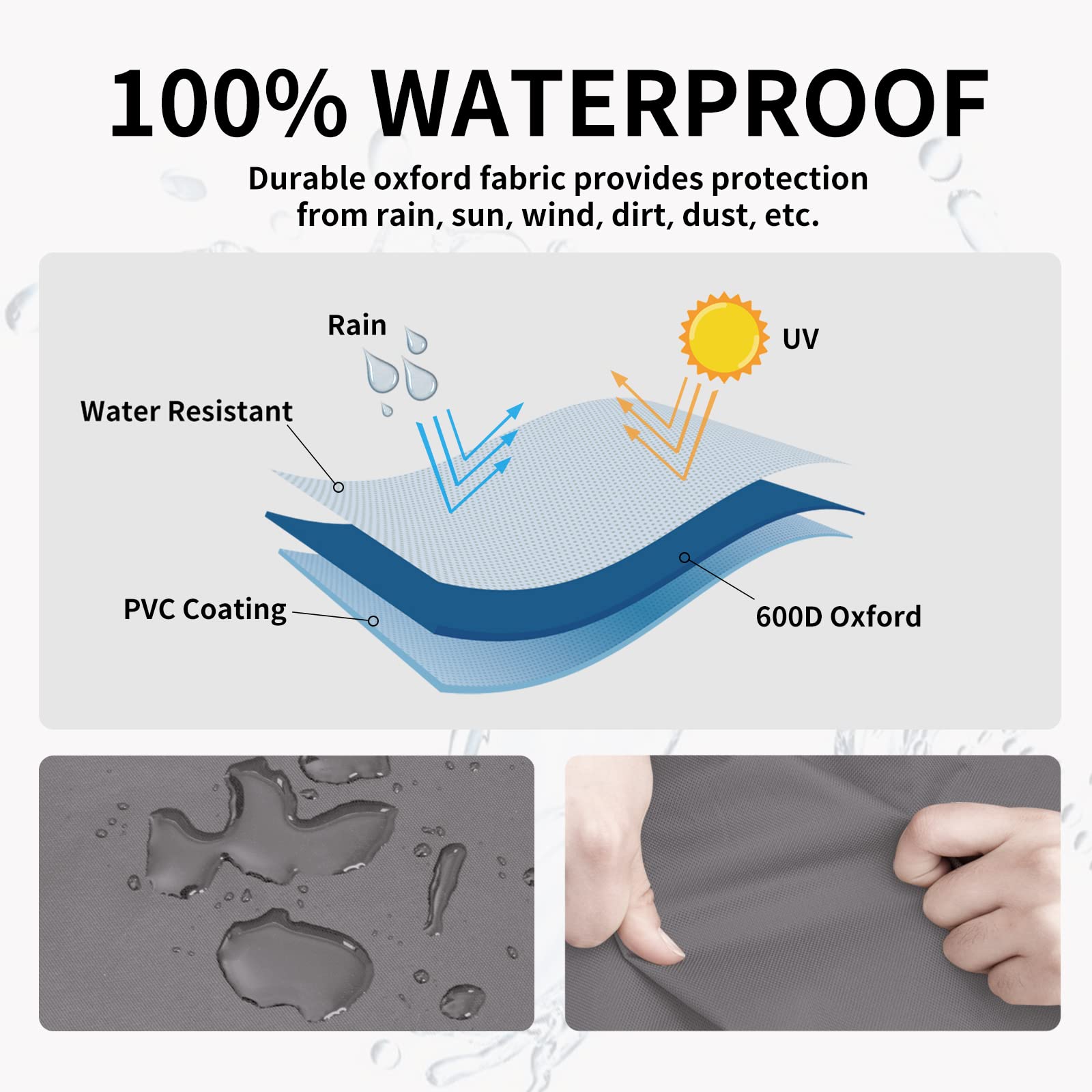 Easy-Going Heavy Duty 600D Outdoor Daybed Cover 75 Inch Uv Resistant Patio Round Sofa Cover Waterproof Outdoor Canopy Daybed Sofa Cover With Air Vent 75' Dia X 35'/18' H, Grey