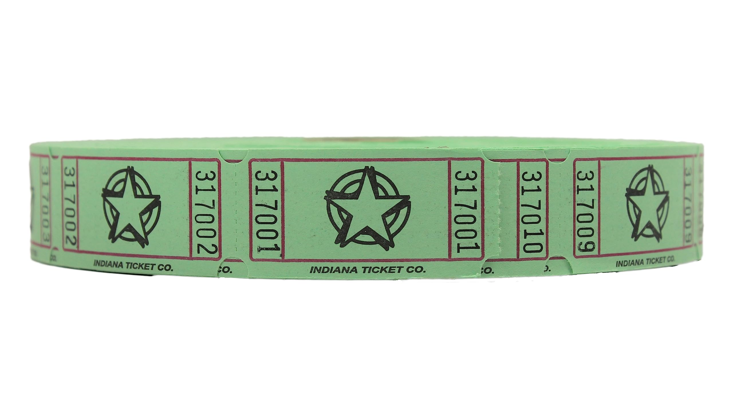 Indiana Ticket Co. 2,000 Geen Star Tickets, Single Roll - 4 Color Selection - Classroom Rewards, Events, Fundraisers, Door Entry