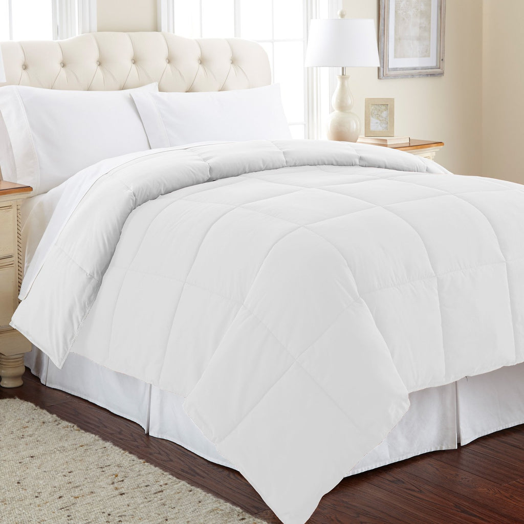 Modern Threads Down Alternative Microfiber Quilted Reversible Comforter & Duvet Insert - Soft, Comfortable Alternative To Goose Down - Bedding For All Seasons White/White Full/Queen