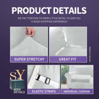Znsayotx Oversized Velvet 3 Piece Couch Cover With 2 Extra Large Seat Cushion Covers Stretch Sofa Cover For 2 Cushion Couch Thick Soft Loveseat Sofa Slipcover (Silver Grey),71'-91'(2 Cushions)
