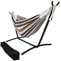 Oceantailer Brazilian Double Hammock Bed With Stand For 2 Person, Portable Steel Stand Hammock Bed For Indoor Or Outdoor Use Wit
