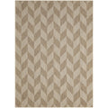 Nicole Miller New York Patio Country Calla Contemporary Herringbone Indoor/Outdoor Area Rug, Brown/Beige, 7'9'X10'2'