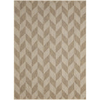 Nicole Miller New York Patio Country Calla Contemporary Herringbone Indoor/Outdoor Area Rug, Brown/Beige, 5'2'X7'2'