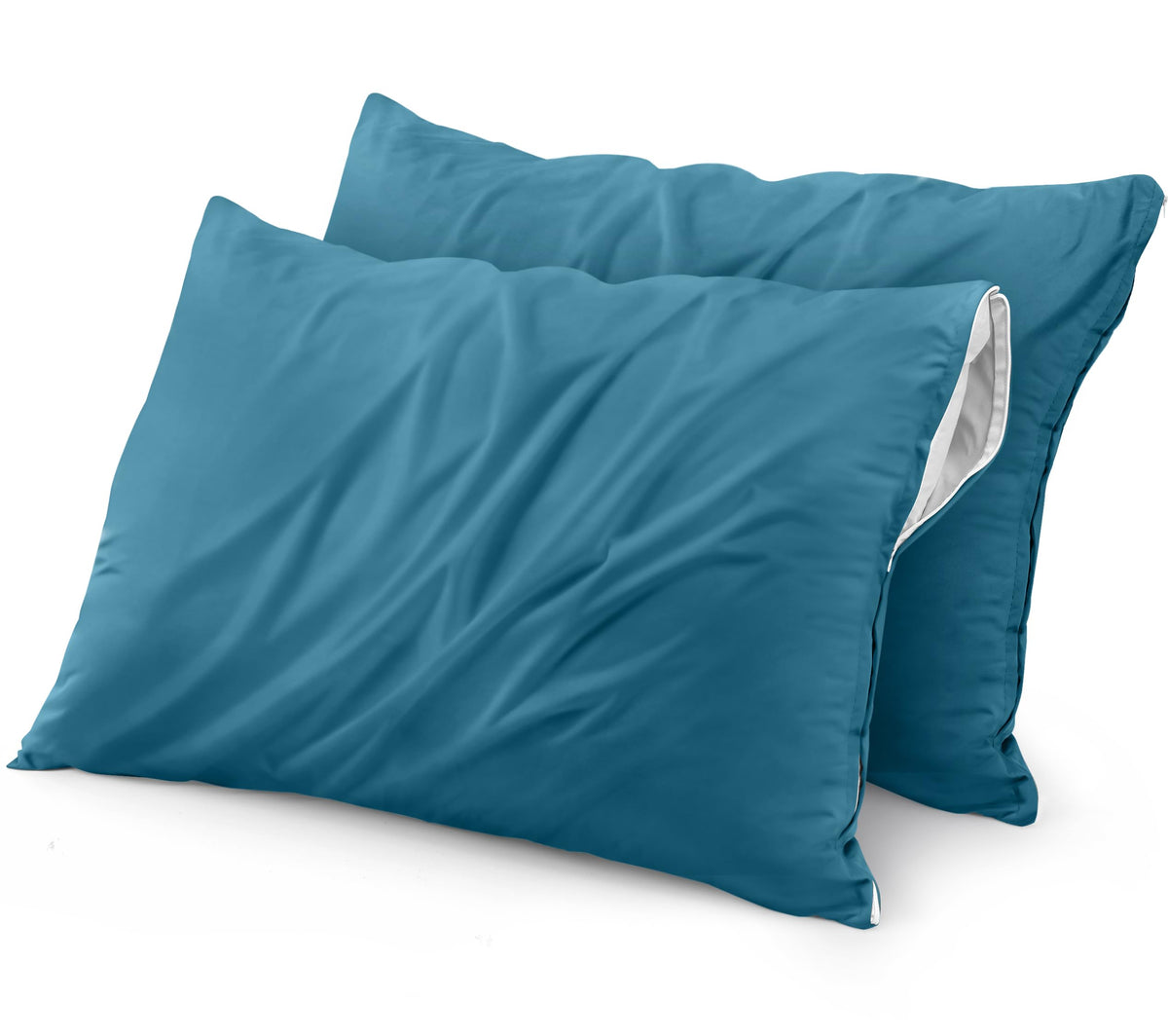 Utopia Bedding Waterproof Pillow Protectors Zippered (2 Pack, Denim Blue) Standard Size, Zippered Pillowcases, Bed Bug Proof Pil
