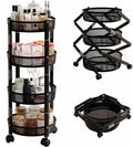 Kesi Ornaments 4 Layer Rolling Cart With Wheels, Foldable Storage Trolley For Kitchen,Portable Mesh Metal Utility Cart Organizer