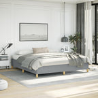 vidaXL King Size Bed Frame with Plywood Slats, Platform Bed Frame, Fabric Upholstered Mattress Foundation, No Box Spring Needed & Easy Assembly, Light Gray, Without Mattress