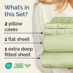 Extra Deep Pocket King Sheets - 4 Piece Breathable & Cooling Bed Sheets - Hotel Luxury Bed Sheet Set - Soft, Wrinkle Free & Comfy - Easily Fits Extra Deep Mattresses - Light Sage Green Sheets Set