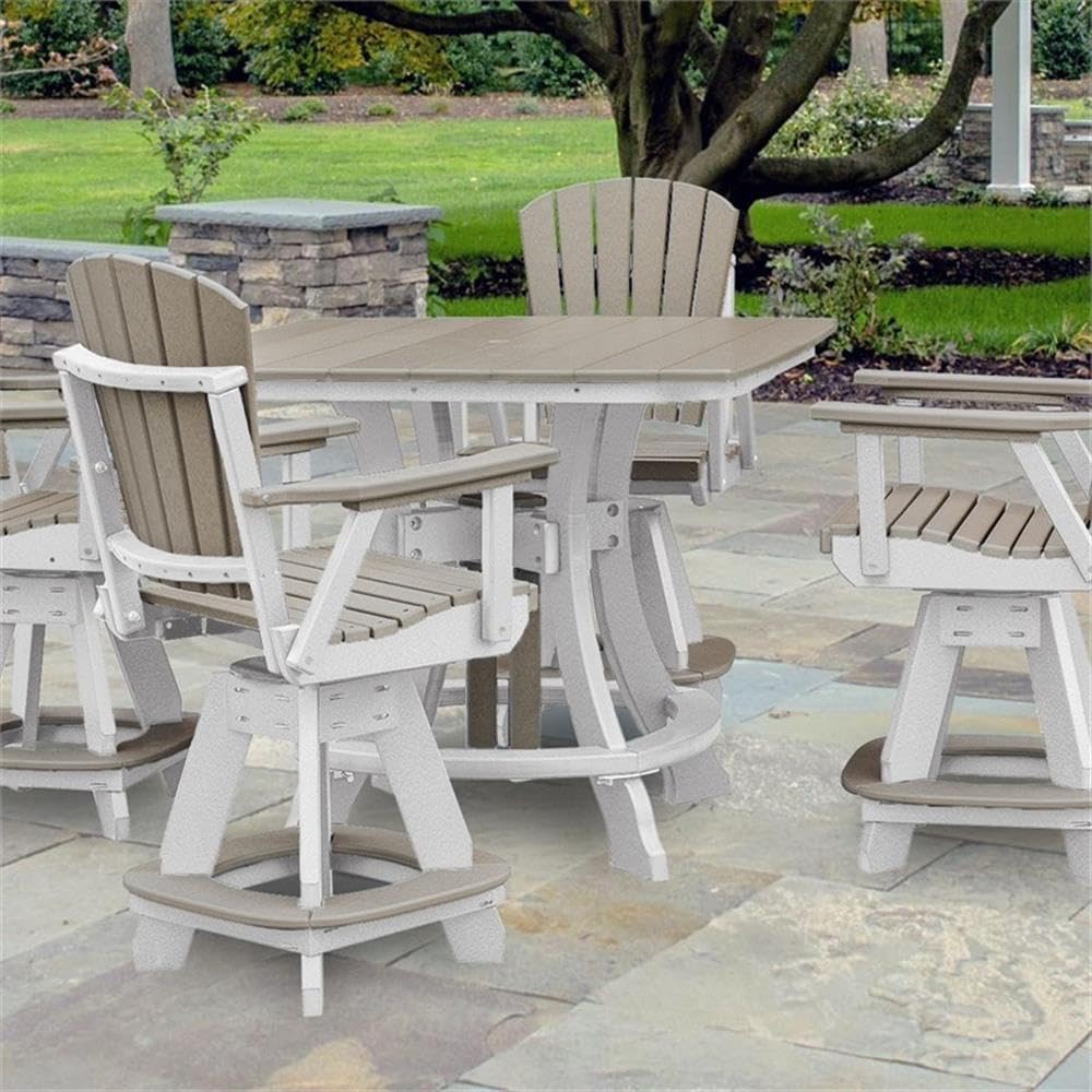 American Furniture Classics Five Piece Square Counter Height Dining Set, Weatherwood/White