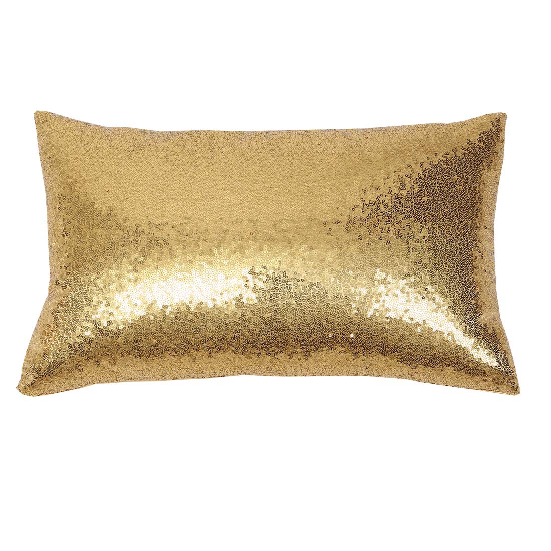 Poise3Ehome 12X20Inches Sequin Pillow Covers Satin Decorative Pillow Cases For Throw Pillows, Couch, Bed, Christmas (Gold, 1Pcs)
