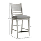 Modern Rustic Counter Stool, Panel Back w/Cushion(Set of 2)