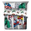 Jay Franco Marvel Avengers Comic Cool 7 Piece Queen Bed Set - Includes Comforter & Sheet Set - Bedding Features Captain America,