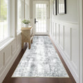 Capslpad 2x8 Modern Abstract Washable Runner Rug, Grey Non-Slip Runners for Hallways, Low Pile Kitchen Runner Rug, Ultra Soft Pr