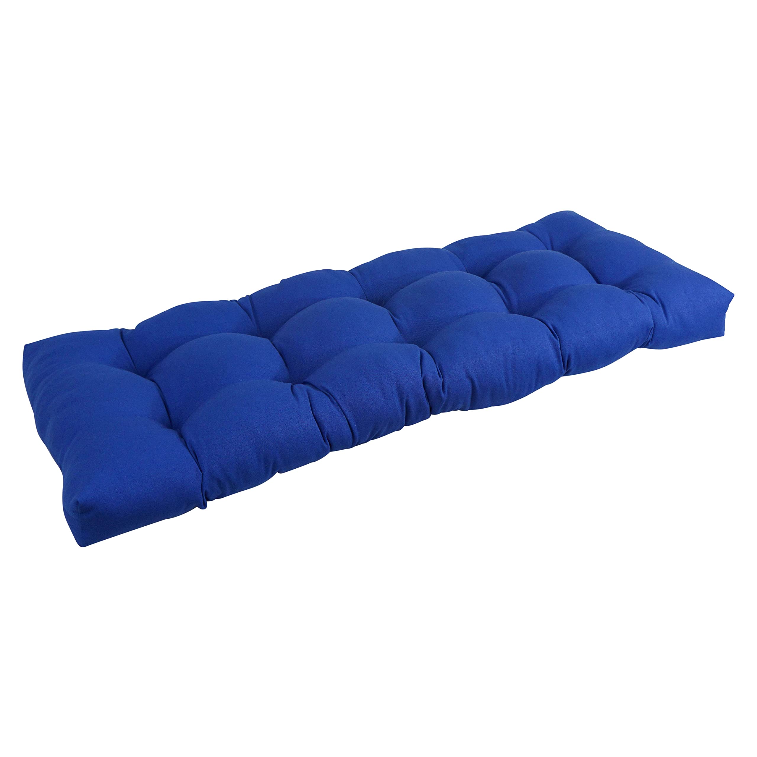 Blazing Needles Twill Tufted Bench Cushion, 51 x 19, Royal Blue