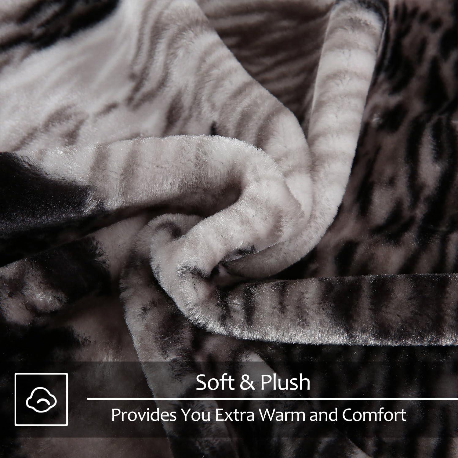 Jyk Soft Blanket Korean Mink Blanket, 5 Lb Fleece Blanket Queen 75'' X 87'' - 2 Ply Reversible 520Gsm Super Soft Plush, Thick, W