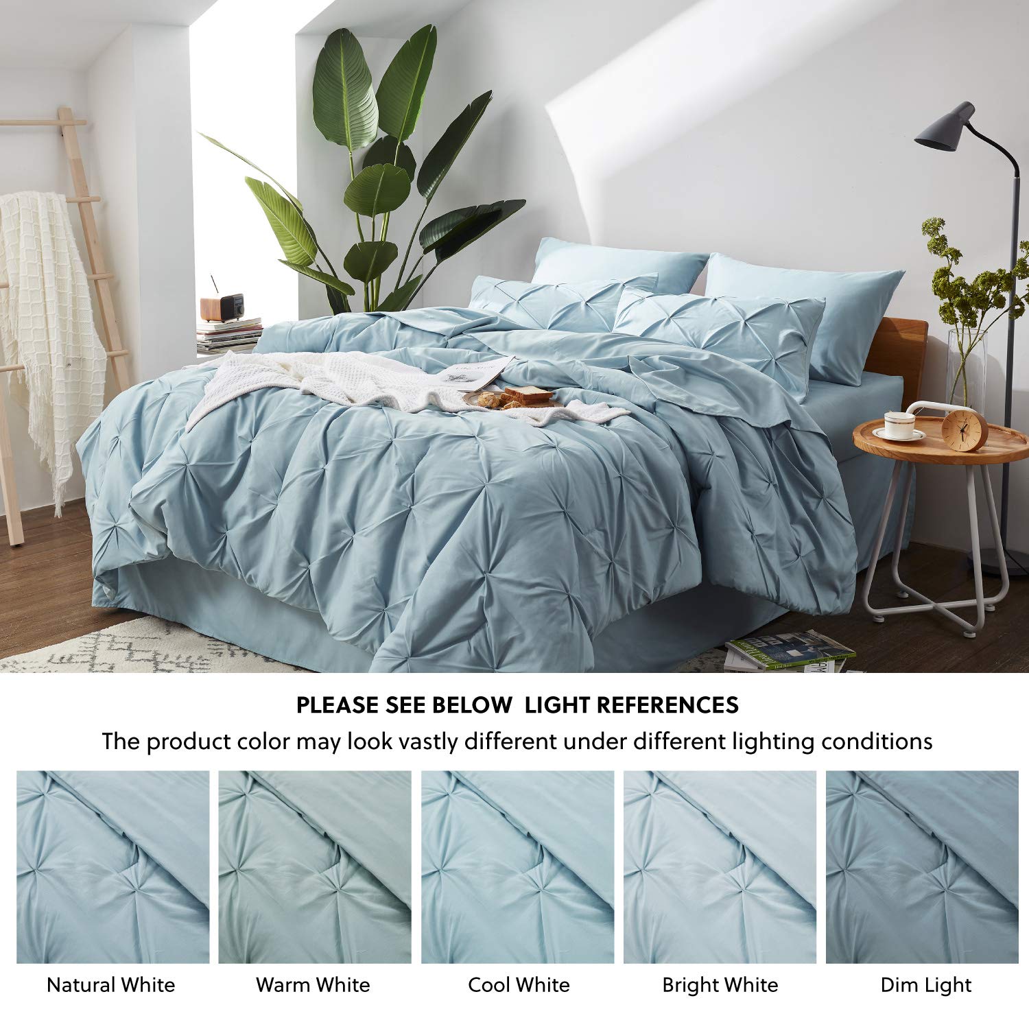 Bedsure Blue Comforter Set Full - Bedding Sets Full 7 Pieces, Bed In A Bag Light Blue Bed Sets With Comforter, Sheets, Pillowcas
