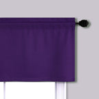 Mrs.Naturall Royal Purple Valance Curtains, 36"W x 16"L, Triple Weaved Textured Microfiber, Pack of 2, Blackout Fabric