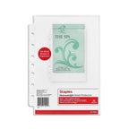Staples 616224 5-1/2-Inch X 8-1/2-Inch Sheet Protectors Clear 25/Pack