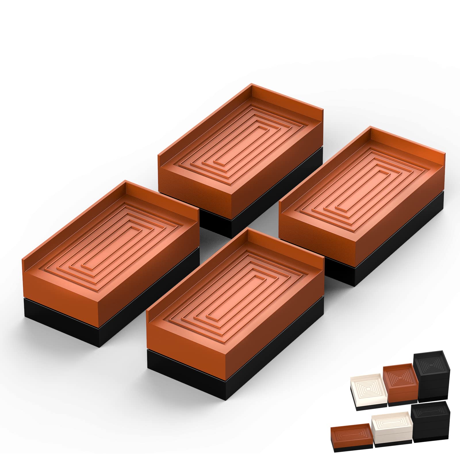 Furniture Risers, Tclouda Bed/Sofa/Desk/Table/Chair Leg/Fridge Lifts To 1.5, 3 And 4 In, Rectangle Adjustable Risers Blocks For